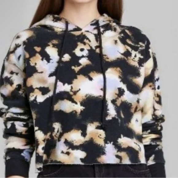 wild fable Tops - New Wild Fable Cropped Tie-Dye Hoodie - L